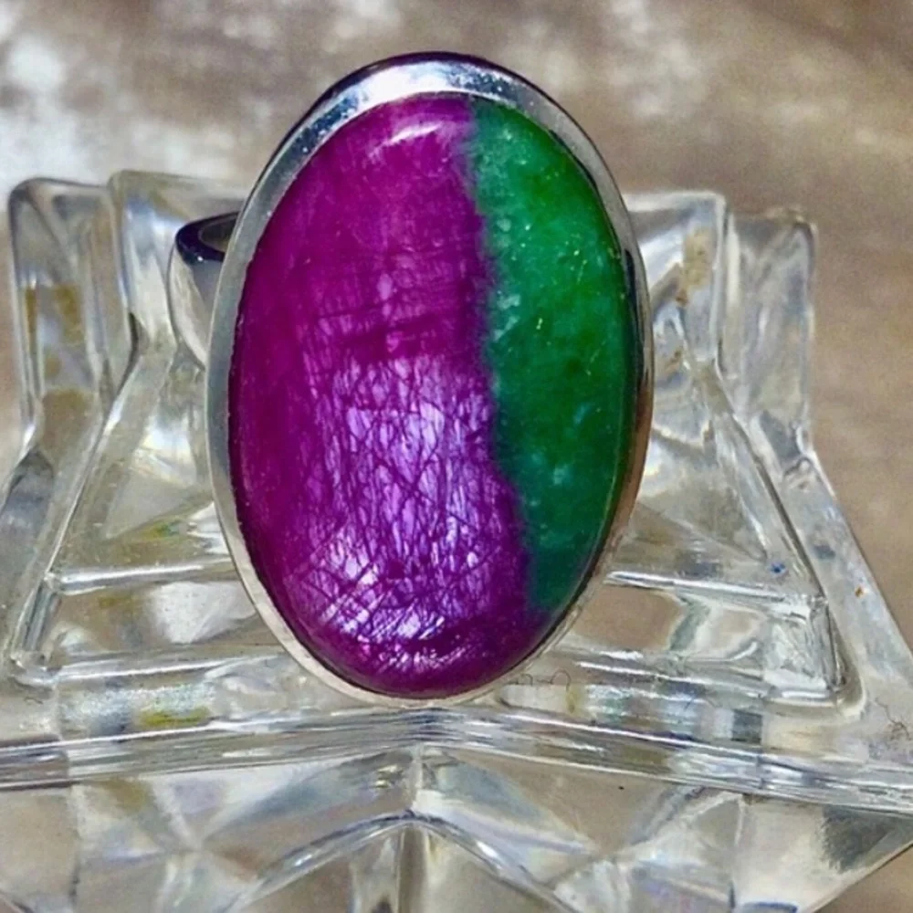 Ruby Fuchsite Spectacular Sterling Silver 925 Ring by Starborn - Picture 2 of 14